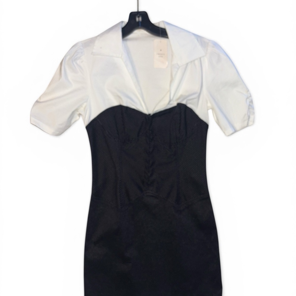 Forever 21 Black and White Two-Tone Midi Dress